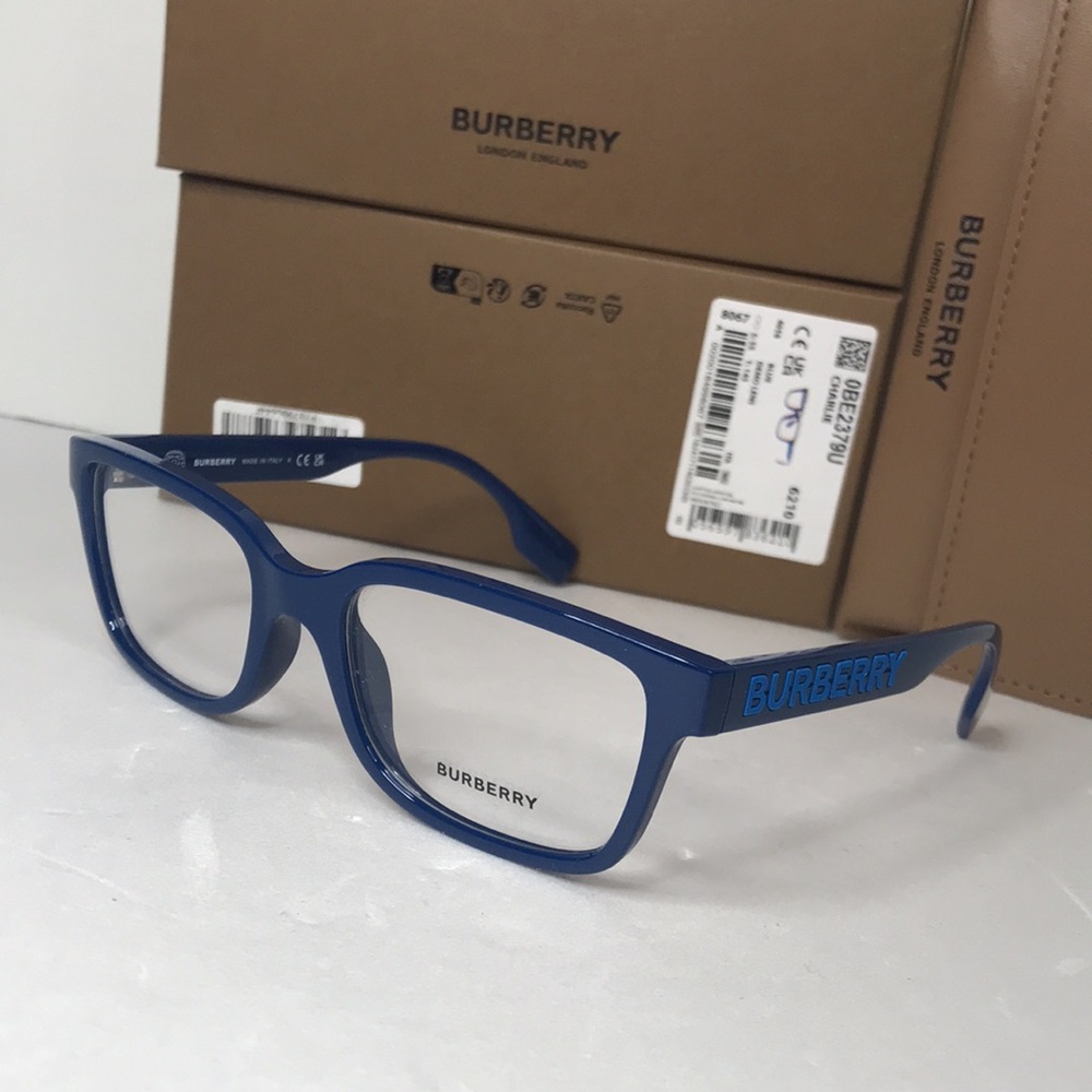 Authentic Burberry Charlie Demo Rectangular Men's Eyeglasses BE2379U 4058 55 - Picture 5 of 14